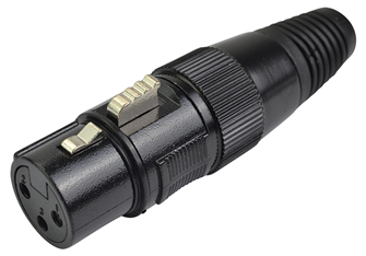 XLR DMX Connector Female 3 pin Black 